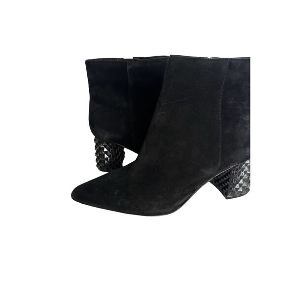 ANTONIO MELANI Black Suede Booties Heels Boots Size 6.5 NEW New without box - Picture 4 of 7